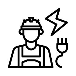 The purpose of this image is to provide a clear, professional visual anchor for the Electrical Services section on the SpotOn website. By utilizing a clean, high-contrast graphic matching the established design system, it immediately communicates certified electrical engineering and compliance expertise to visitors. This improves user experience (UX) and navigation scannability while reinforcing brand consistency across all service blocks.
