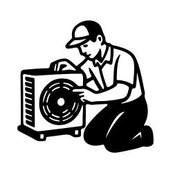 The purpose of this image is to provide a clear, professional visual anchor for the HVAC Service section on the SpotOn website. By utilizing a high-quality photo of a technician working hands-on, it immediately communicates authentic technical expertise, humanizes the brand, and builds consumer trust. This improves user experience (UX) and navigation scannability while reinforcing E-A-T principles by showcasing real-world service delivery.