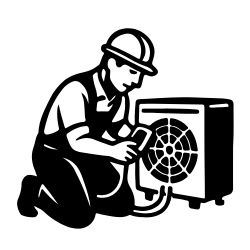 The purpose of this image is to provide a clear, professional visual anchor for the HVAC Services section on the SpotOn website. By utilizing a clean, high-contrast line-art icon matching the established design system, it immediately communicates heating and cooling expertise to visitors. This improves user experience (UX) and navigation scannability while reinforcing brand consistency across all service blocks.