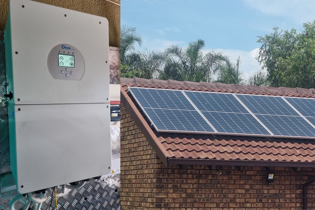 Solar inverter and rooftop panels installed as a complete system in Centurion