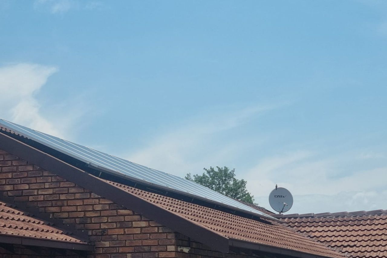 Solar panels installed on a residential roof in Pretoria, Gauteng